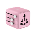 Momax  1-World Travel Adaptor (Pink)