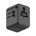 Momax 1-World2 45W 5-Port Dual AC Travel Adaptor (Black)