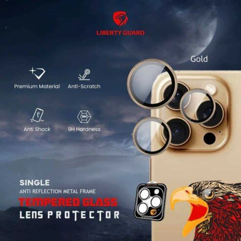 Liberty Guard Camera Lens for iPhone 16 Pro/16 Pro Max (Gold Titanium)