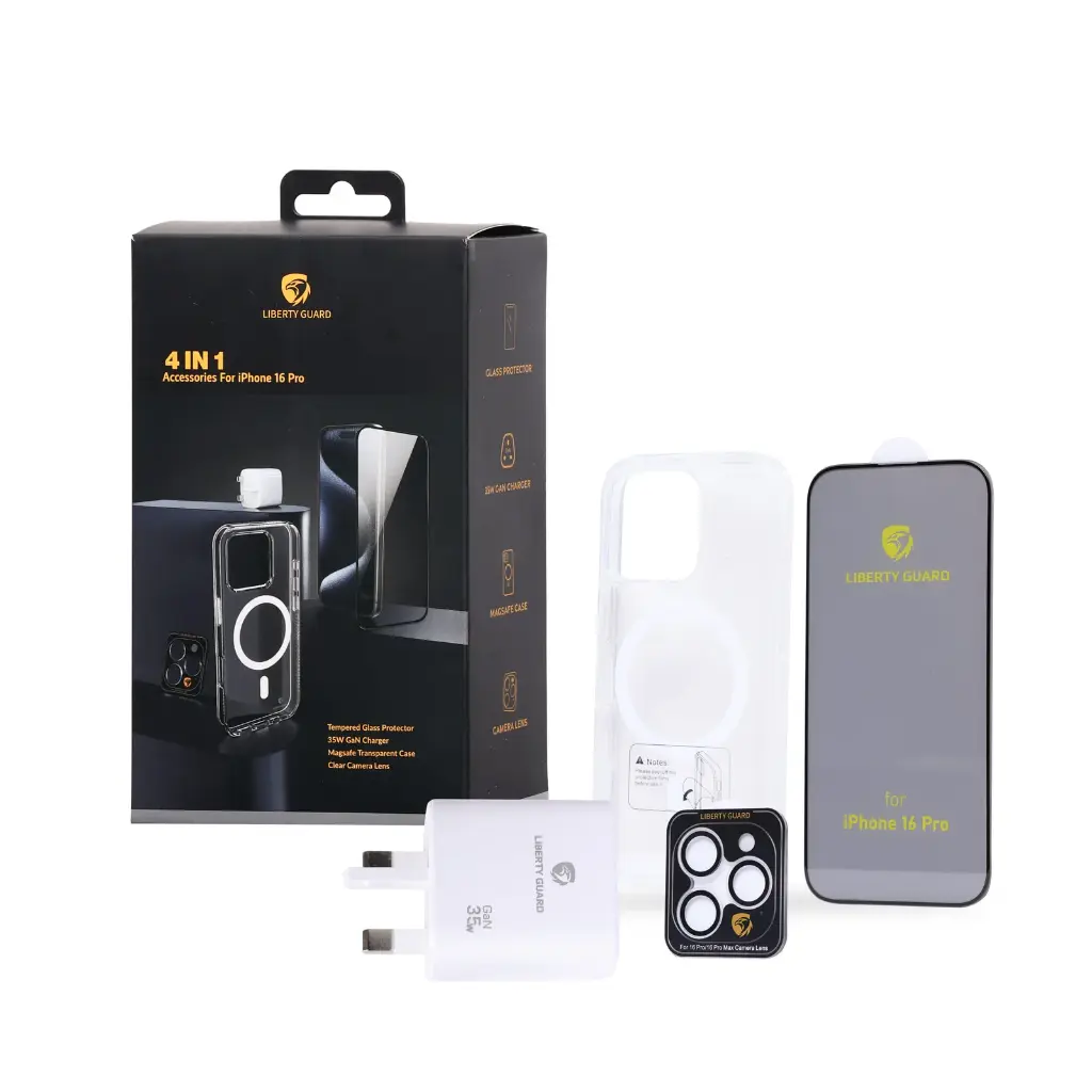 Liberty Guard 4in1 Protection Pack for iPhone 16 Pro 