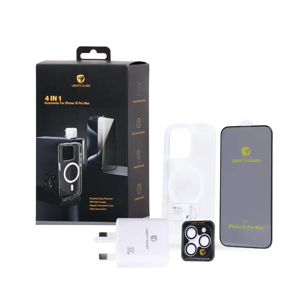 Liberty Guard 4in1 Protection Pack for iPhone 16 Pro Max