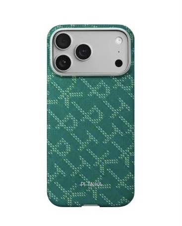 PITAKA Monogram Gold/Green Ultra-Slim Case for iPhone 17 Pro Max 