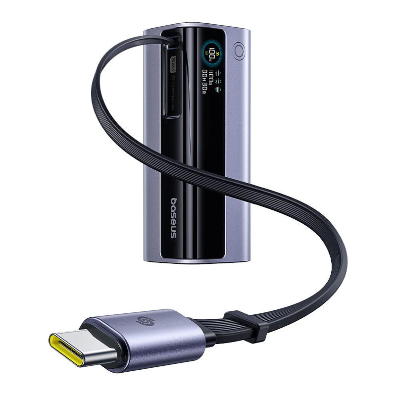 Baseus EnerGeek GR11 Power Bank with Retractable Cable 10000mAh 100W - Space Grey