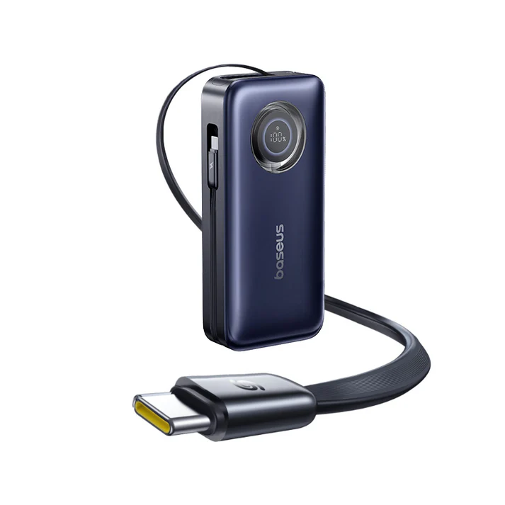 Baseus EnerCore CR11 Power Bank with Retractable Cable 20000mAh 100W - Cosmic Black