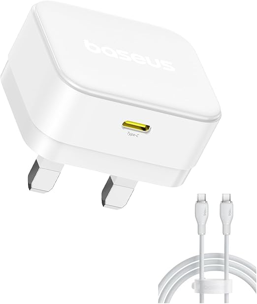 Baseus Palm Fast Charger 1C 30W - Moon White (with Baseus Cable USB-C to USB-C 60W)