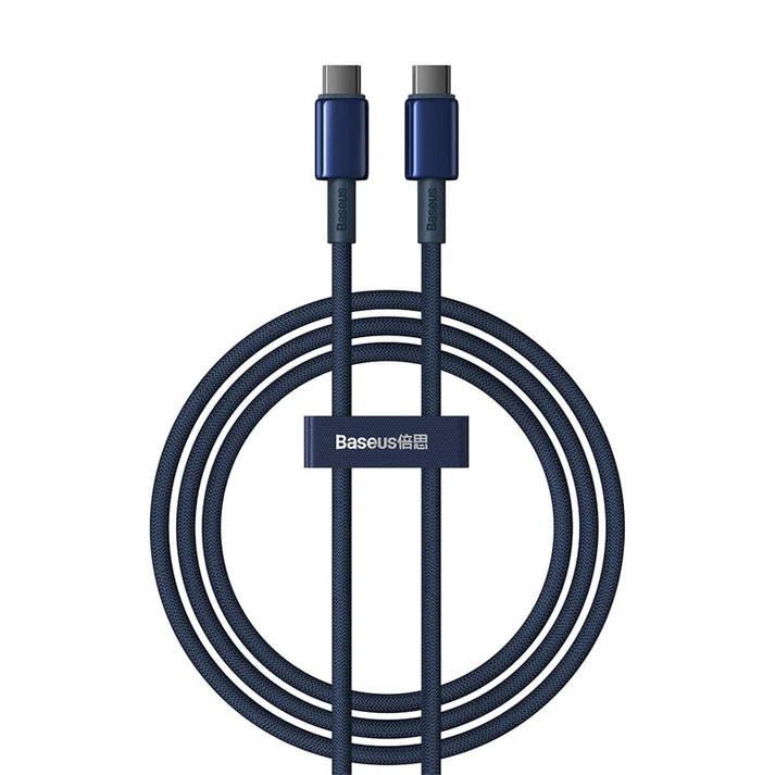 Baseus Tungsten Gold Fast Charging Cable USB-C to USB-C 100W 2m - Blue