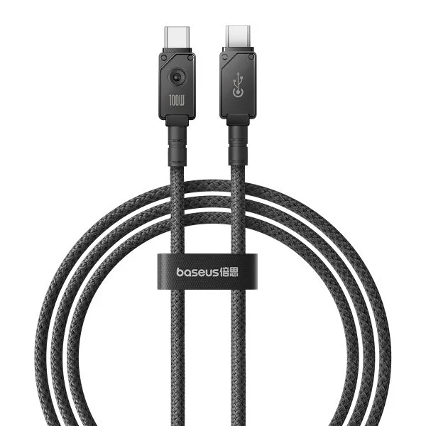 Baseus New Braided Fast Charging Cable USB-C to USB-C 100W 1m - Black