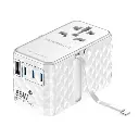 Powerology Universal GaN 85W Super Charger Retractable Type-C Cable (White)