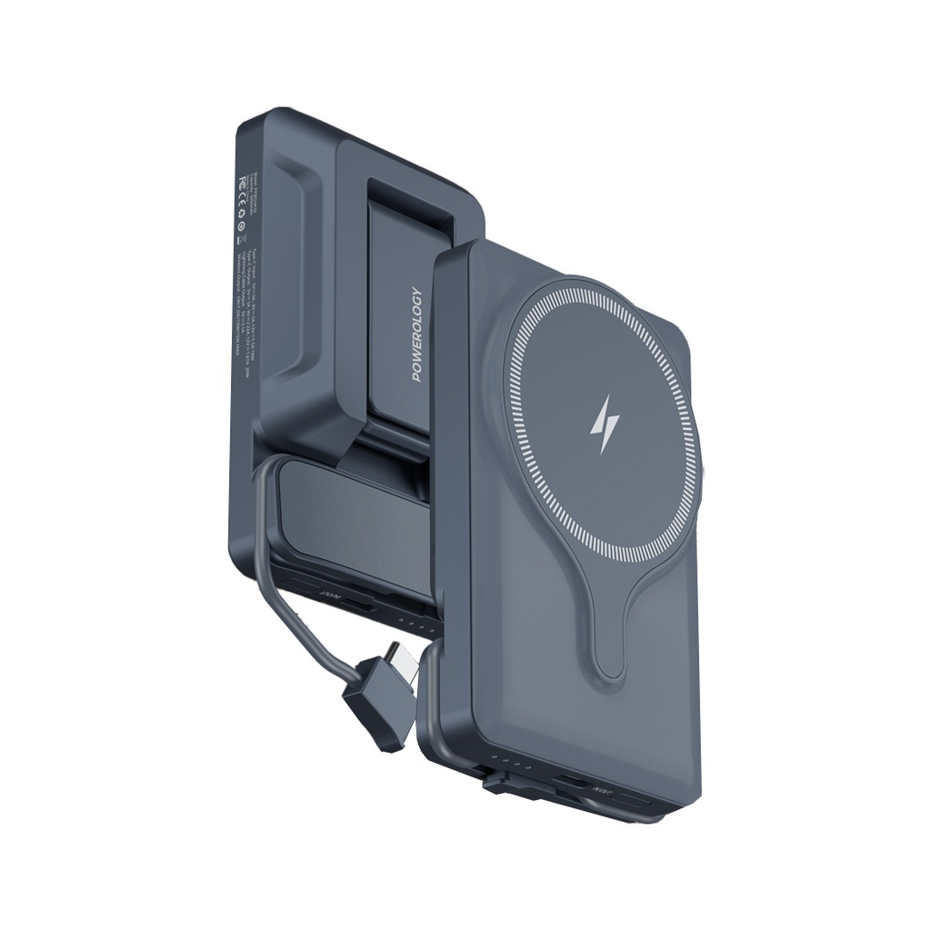 Powerology 5000mAh Powerbank Magsafe Charging Air-Vent Mount (Gray)