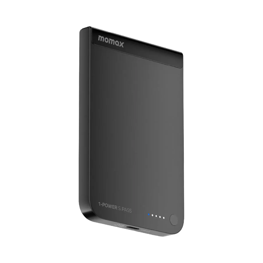 Momax 1-POWER S.PASS 5000mAh Qi2 Magnetic Wireless Battery Pack (Black)