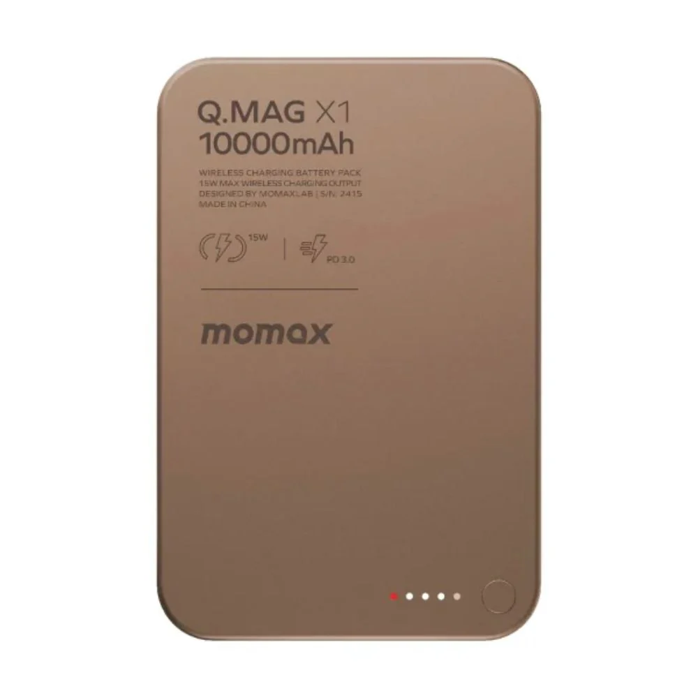 Momax Q.Mag X1 Qi2 Magnetic Wireless Battery Pack 10000mAh - Gen 2 (Desert Titanium)