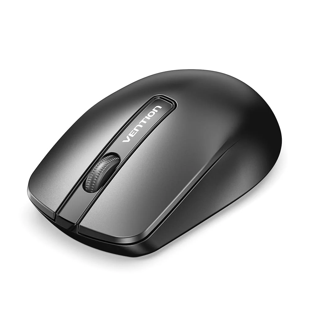 Vention 3-Button Wireless Computer Mouse with USB Receiver (Black)