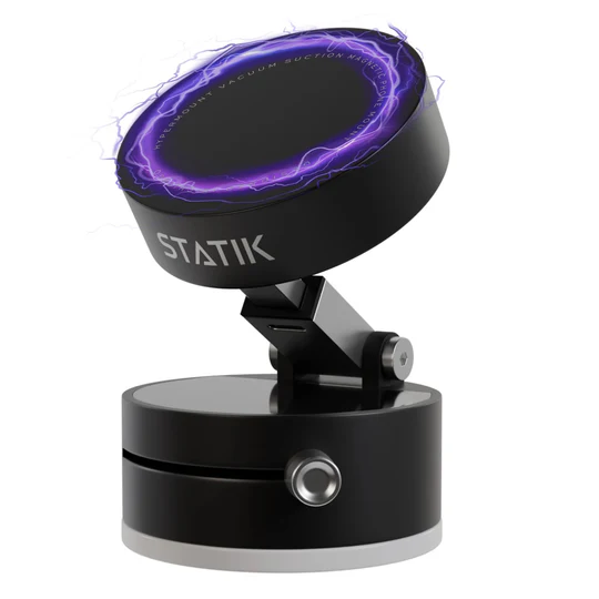 Statik HyperMount Pro Vacuum Magnetic NanoSuction  Phone Mount with Wireless charging (Black)