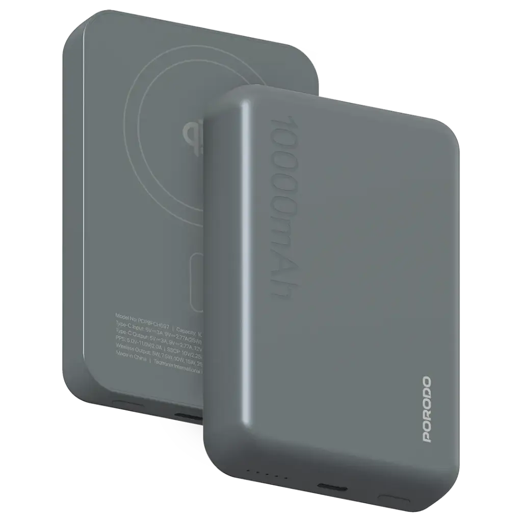 Porodo VINGT-CINQ MagSafe Power Bank 10000mAh (Grey)