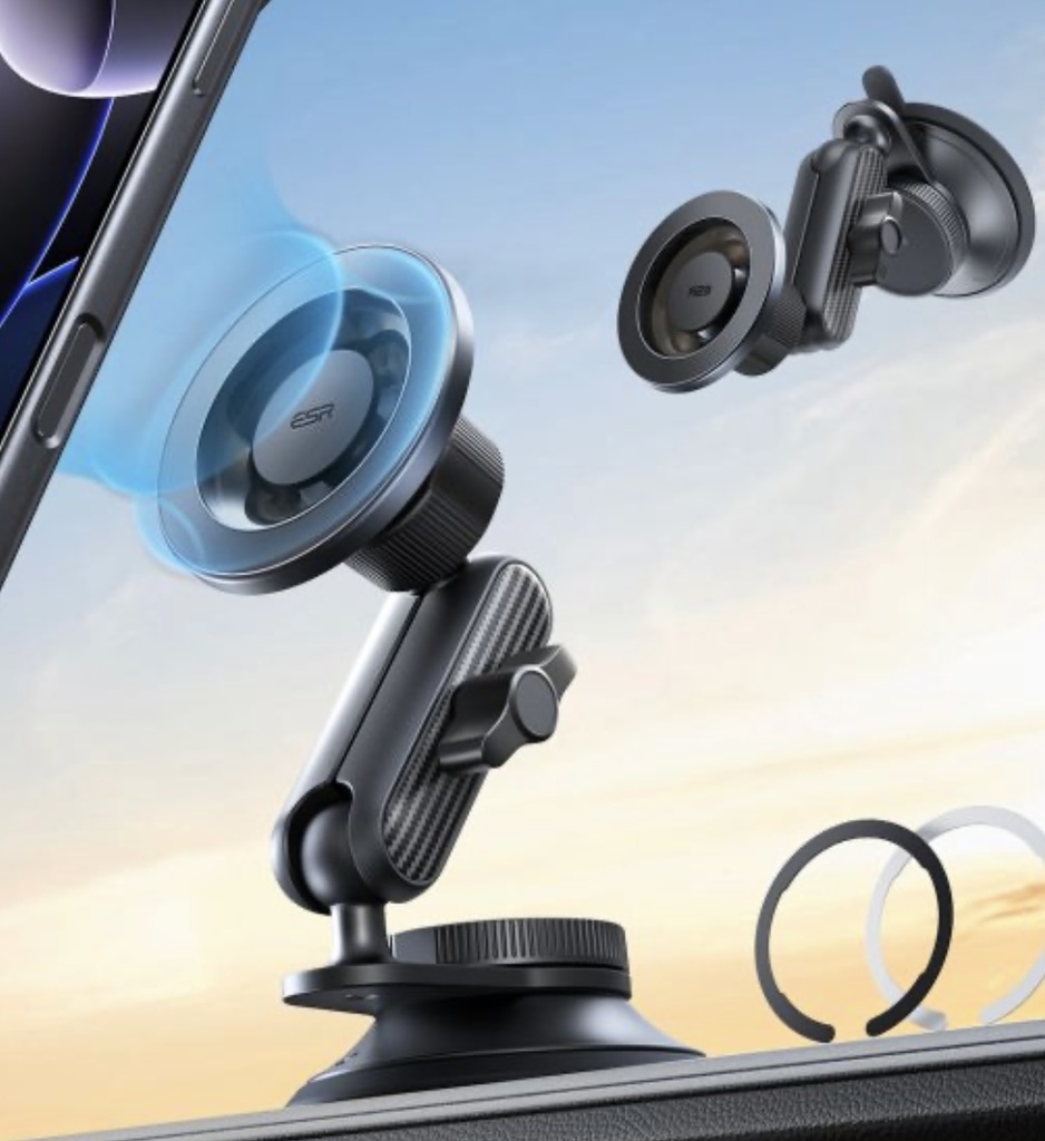 ESR OmniLock Dash/Widshield/Screen Magsafe Car Mount (Black Carbon Fiber)