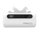 Promate Dual Folding USB-C & Lightning Power Bank 5000mAh (White)