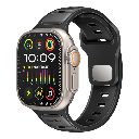 Promate Two-Tone Sport Silicone Band for Apple Watch 44/49mm (Black)