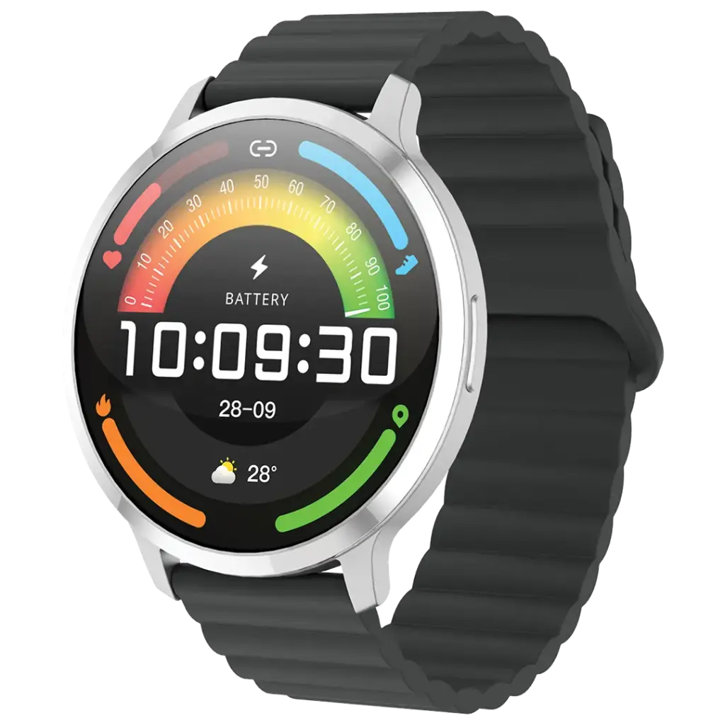 Powerology Aura Smart Watch with 1.73" AMOLED Screen (Silver)