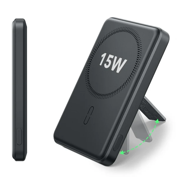 باوربنك ESR MagSlim بسعة 10000 مللي أمبير في الساعة وتقنية Qi2  (أسود)