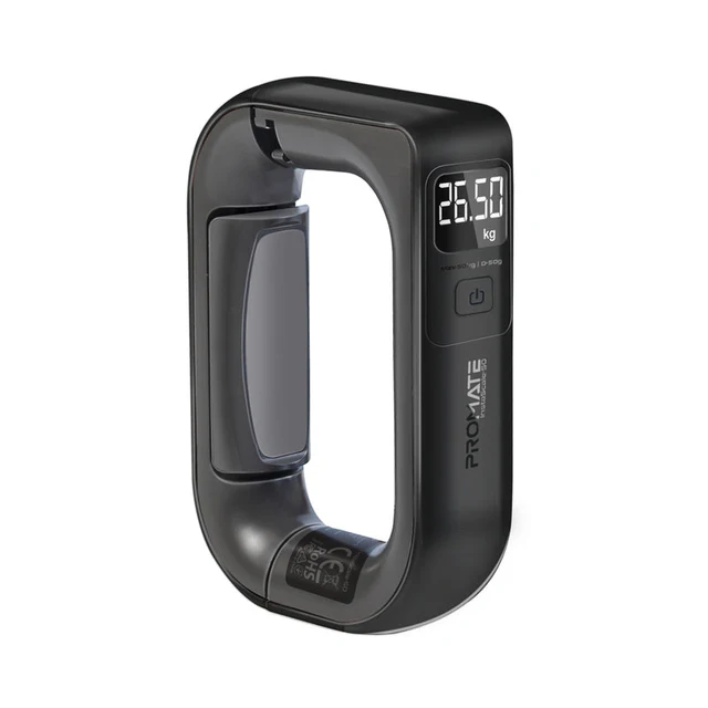 Promate Digital Handheld Luggage Scale • 50Kg Max Capacity (Black)