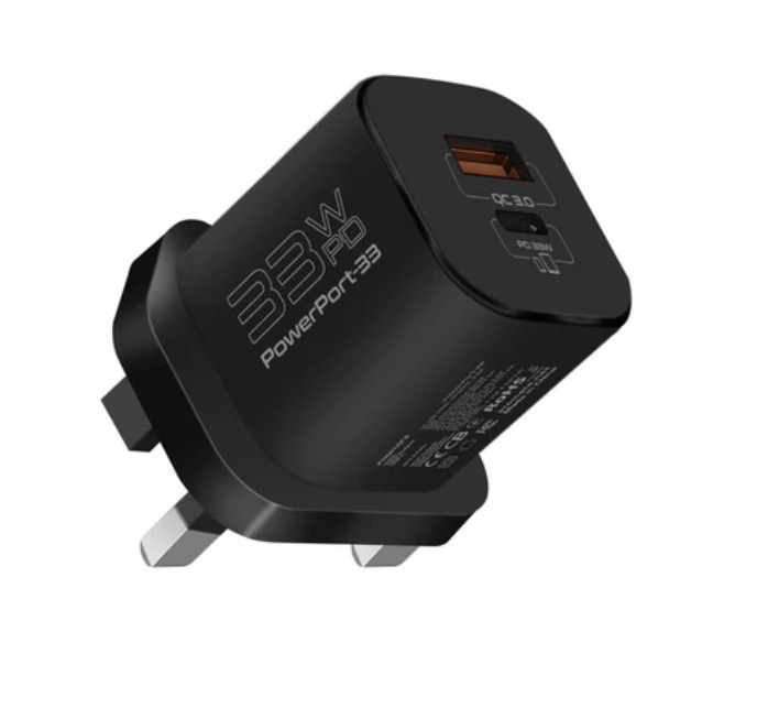 Promate Charging Adapter 33W PD GaNFast™ (Black)