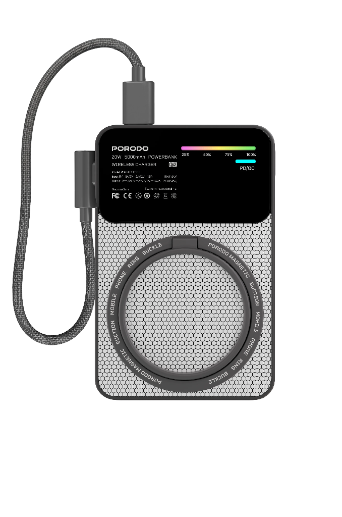 Porodo Yas Magsafe Charging Power Bank 5000mAh (Gray)