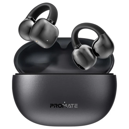 Promate Earbuds AudioFit™ Open Ear Clip On TWS  w/ IntelliTouch (Black)