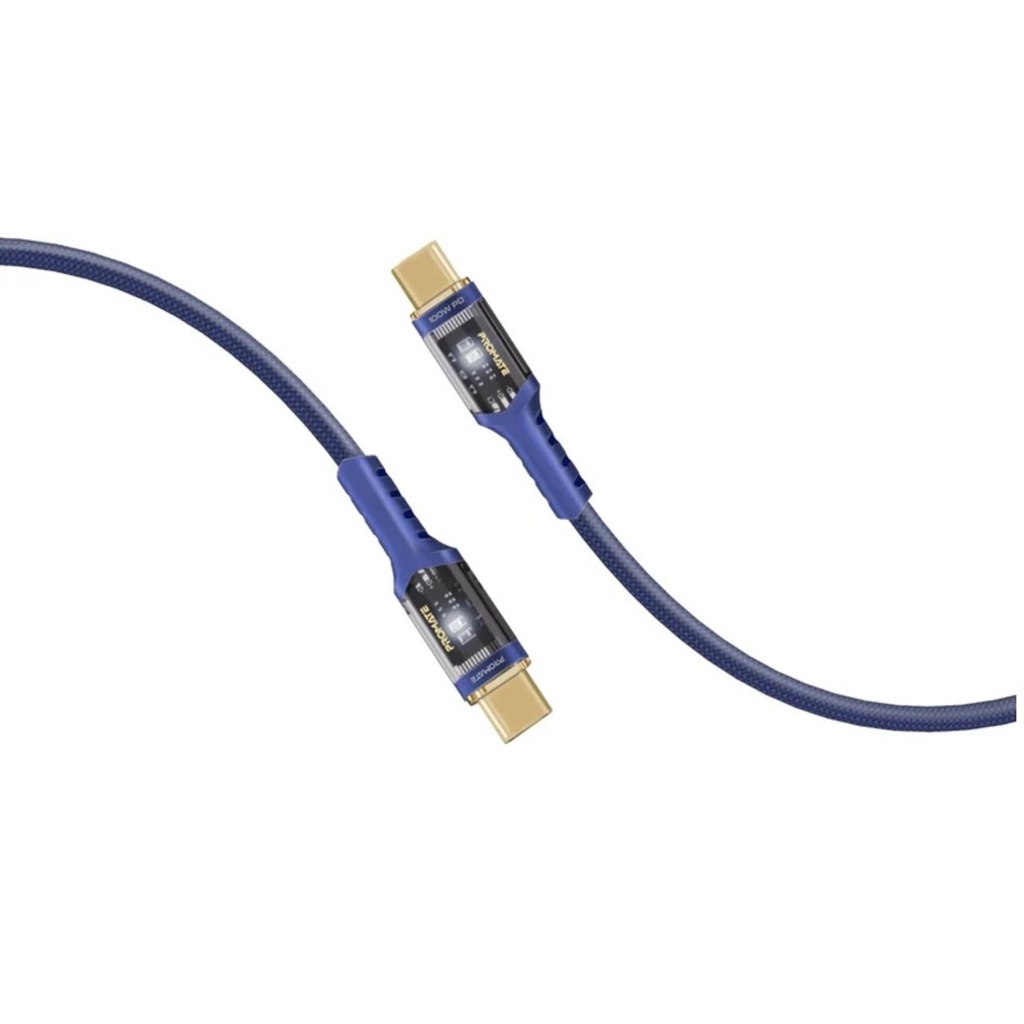 Promate Cable 100W PD Ultra-Fast USB-C (Navy)
