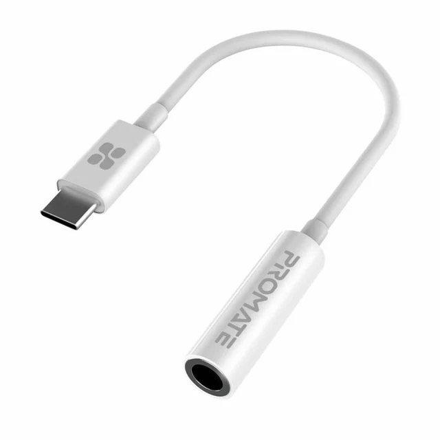 Promate  Adapter USB-C to 3.5mm AUX (White)