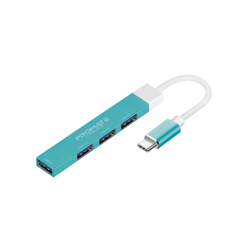Promate LiteHub 4-in-1 Multi-Port USB-C Data (Blue)
