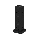 Porodo Three-Story 12AC Power Hub With USB-C PD & Quick Charge 3.0 (Black)