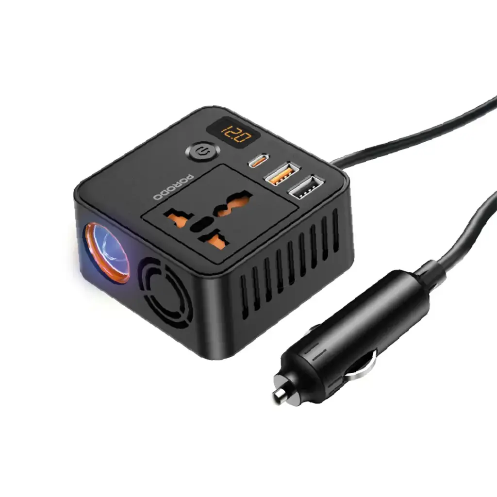 Porodo Universal Ac Power Inverter (Black)