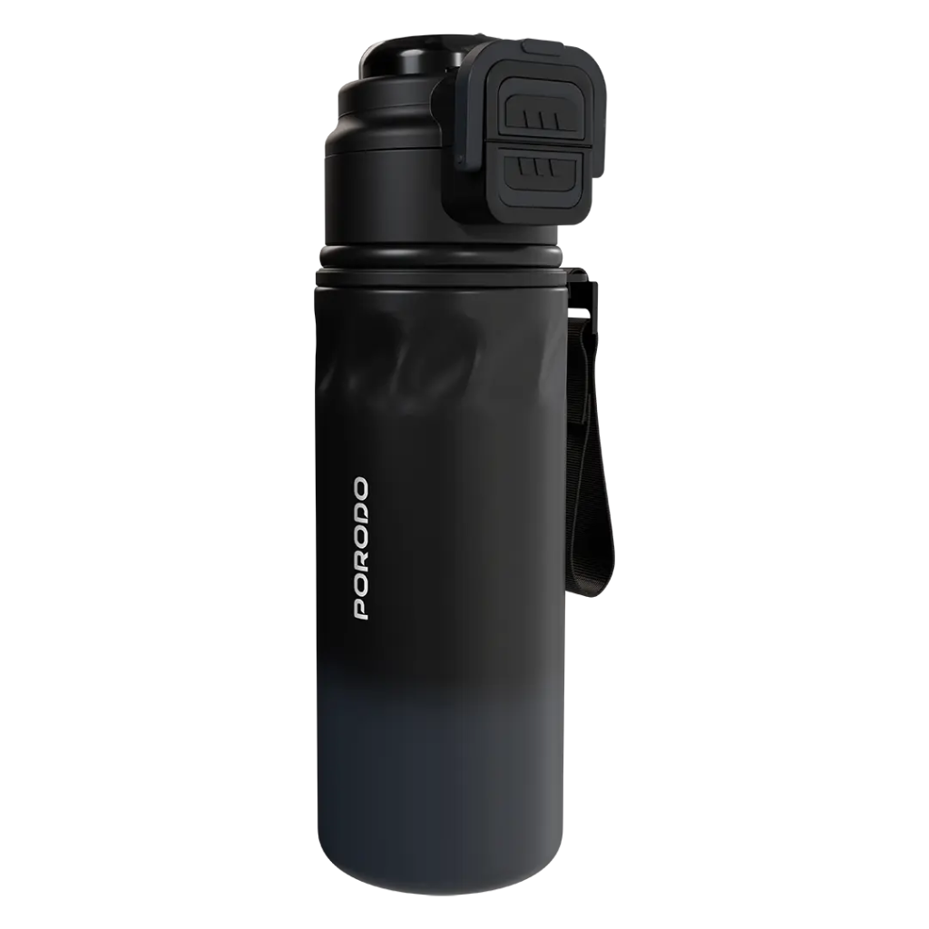 Porodo Lifestyle Powersip Sports Water Bottle 670ML (Black)