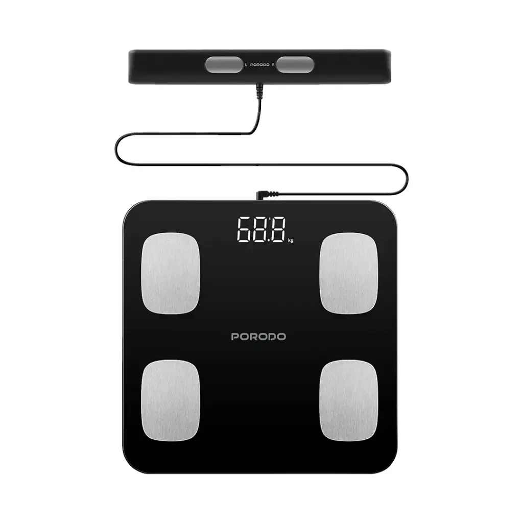Porodo Precise Analysis Smart Scale Precision Electrodes (Black)