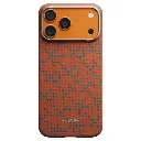 PITAKA Monogram Edge Leaping Case for iPhone 17 Pro（Orange/Blue)