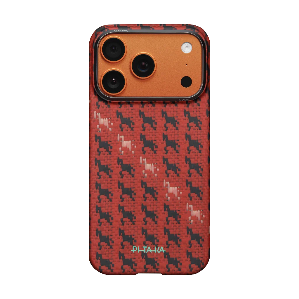 PITAKA Happiness Rides In  Edge Case for iPhone 17 Pro Max (Cinnabar Steed）