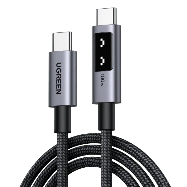  Uno USB-C إلى USB-C للشحن السريع بتقنية PD، قدرة 100 واط، تيار 5 أمبير، بطول 1 متر (أسود)  UGREEN كابل