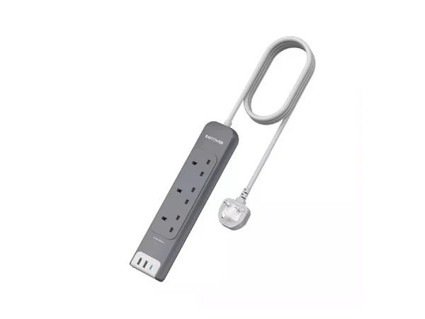  USB (رمادي) بطول 3 أمتار مع منافذ كهربائية ومنفذ مشترك كهربائي RAVPower 
