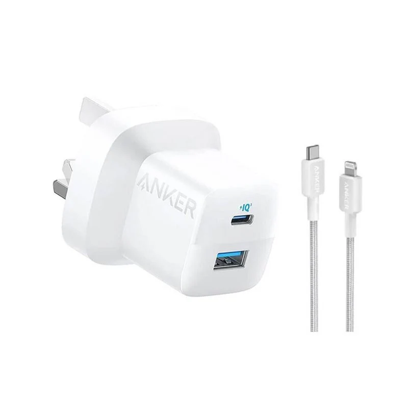 Anker 323 Charger 33W with USB C to Lightning Cable 1M (White)