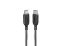 كابل شحن أنكر نايلون بقوة 60 واط من USB-C إلى USB-C 2.0، 1.8 متر (أسود)