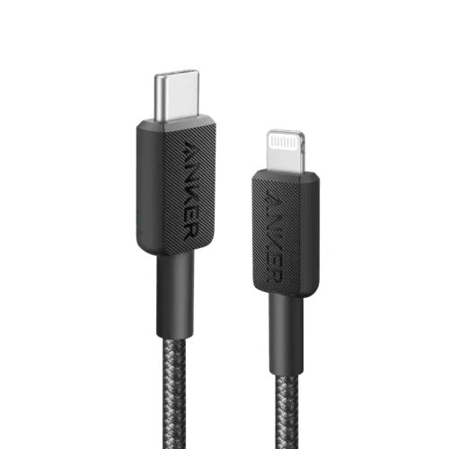 كابل أنكر من USB-C إلى لايتنينج 0.9 متر (أسود)