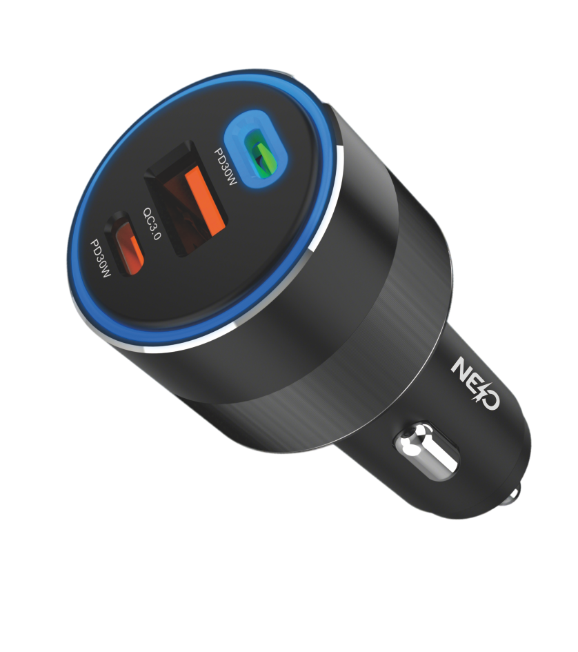 NEO Car Charger Ride Pro 84W, 3 Ports 2PD ONE USB-A (Black)  