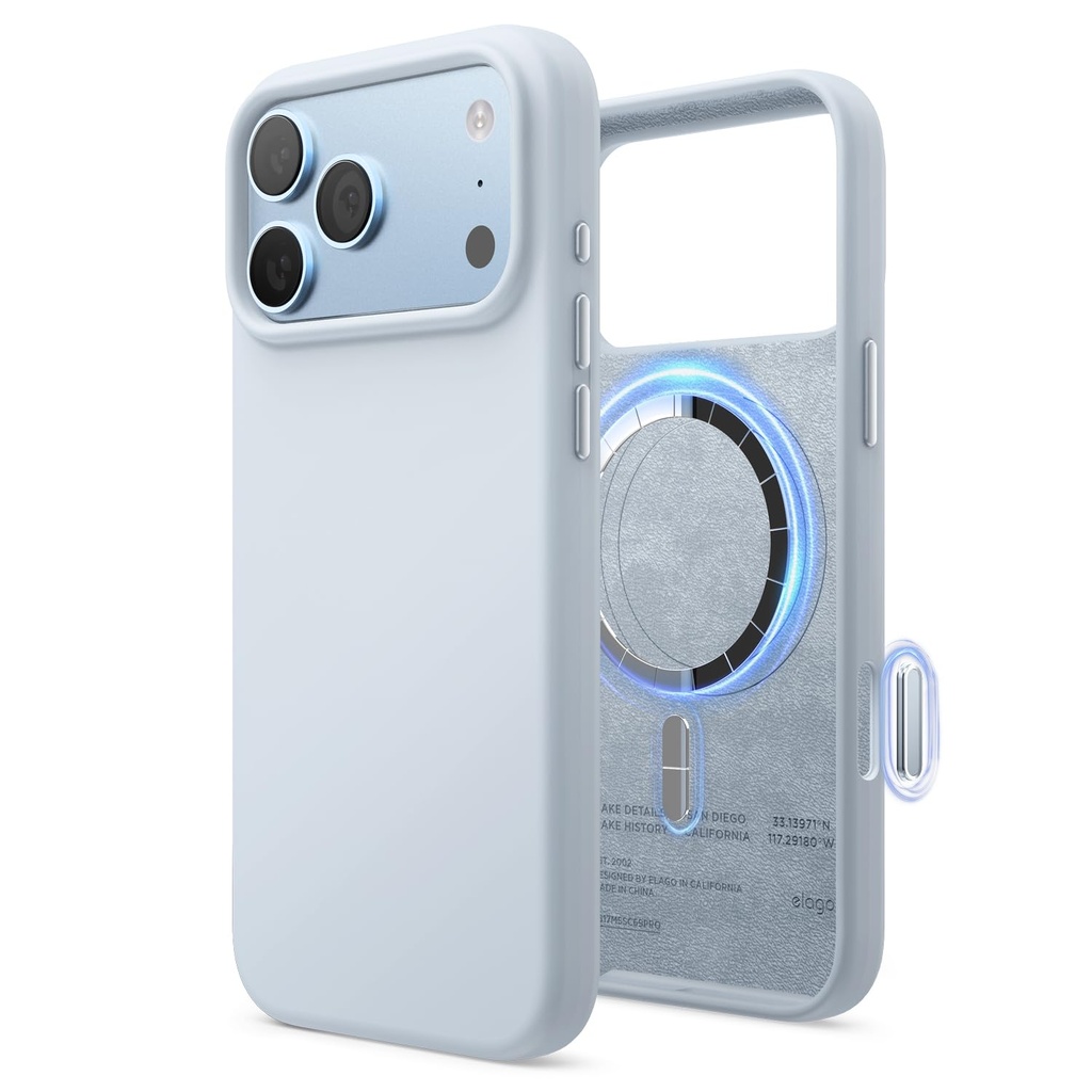 Elago Magnetic Silicone Case for iPhone 17 Pro/18 Pro (Light Blue)