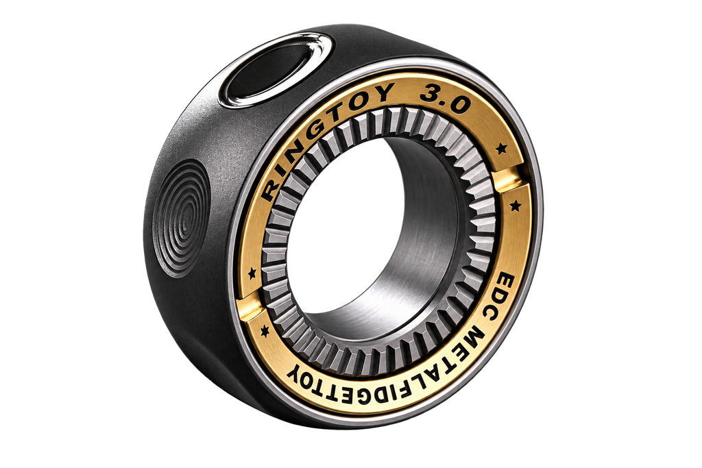 خاتم معدني للتسلية والتخفيف من التوتر للاستخدام اليومي (فضي)