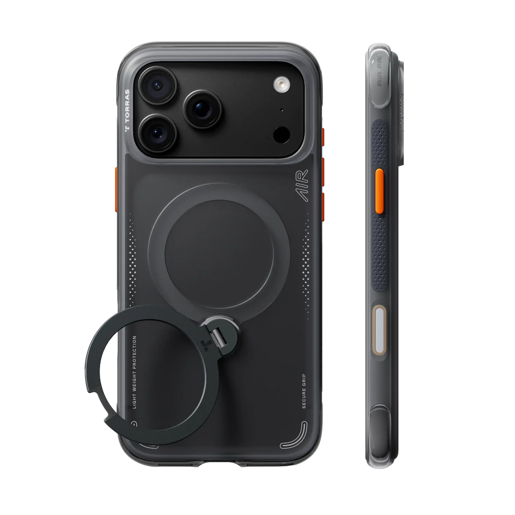 Torras Ostand Q3 Air Case for iPhone 18 Pro (Black)