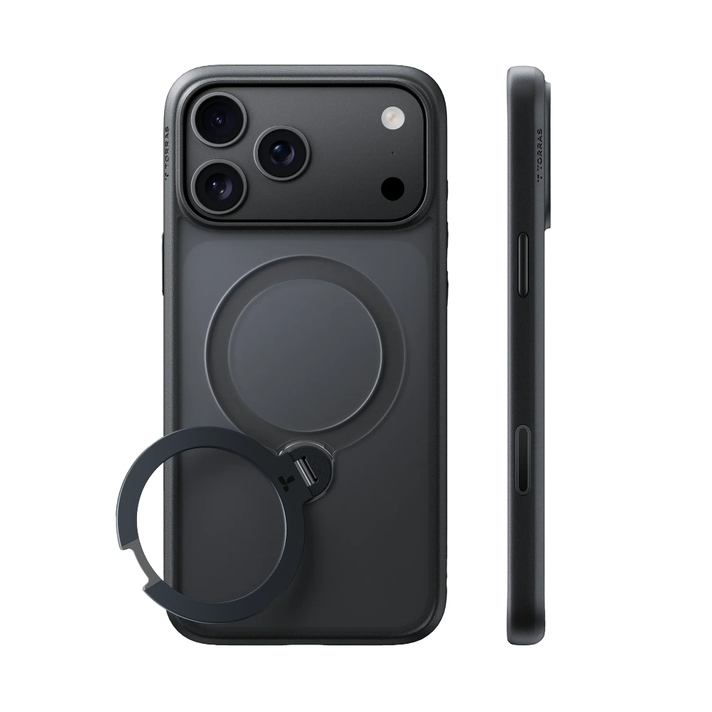 Torras Ostand Q3 Spin Case for iPhone 18 Pro Max (Black)