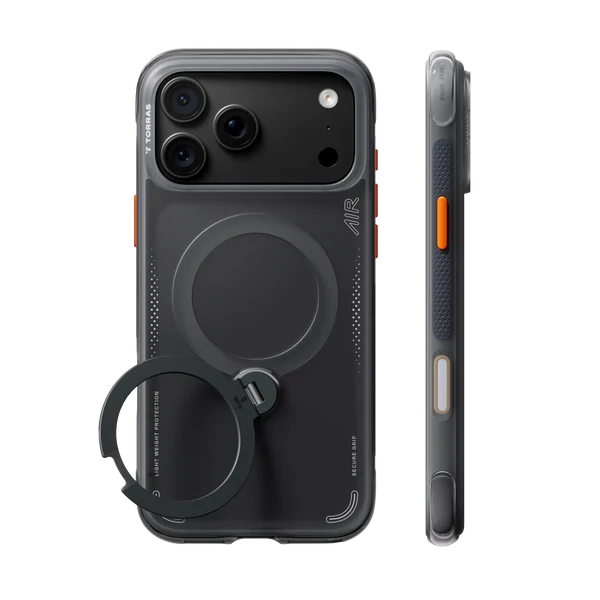 Torras Ostand Q3 Silicone Case for iPhone 18 Pro Max (Grey)