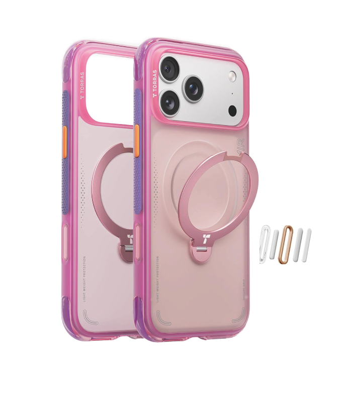 Torras Ostand O3 Hue Case for iPhone 18 Pro Max (Pink&Yellow)
