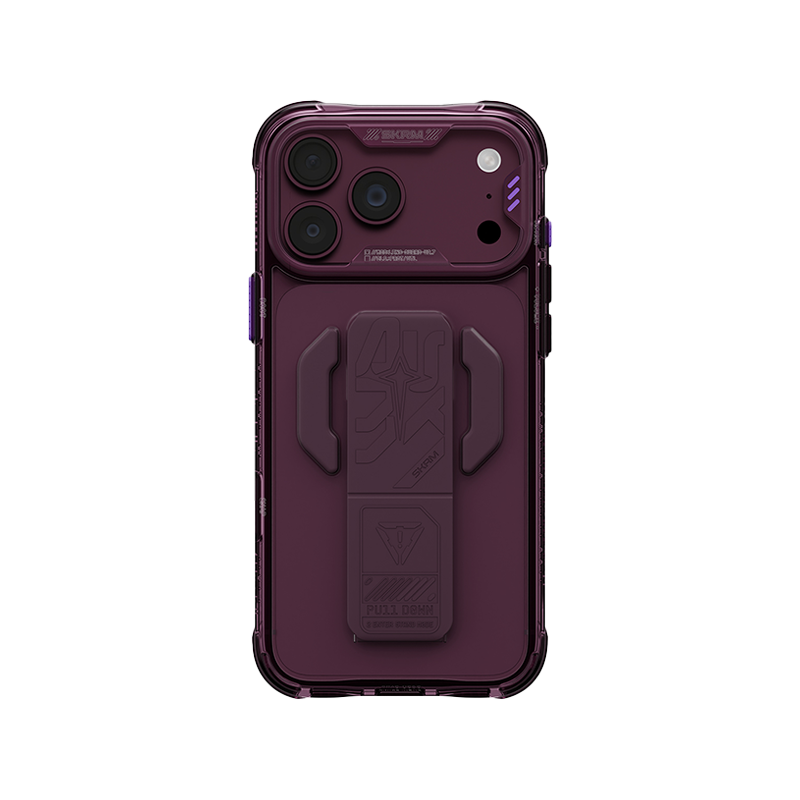 SkinArman Helio CE Silicon Grip-Stand Case for iPhone 18 Pro (Burgundy)
