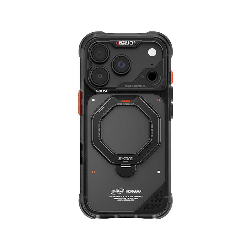 SkinArman Saturn Rotating Kick-Stand Case for iPhone 18 Pro (Frost)